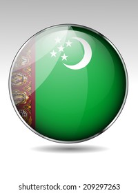 Turkmenistan flag button