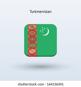 Turkmenistan flag icon. Vector illustration.