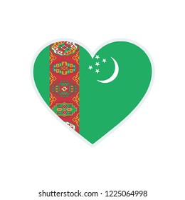 Turkmenistan flag. Turkmenistan love flag.