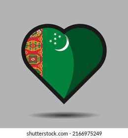 Turkmenistan flag. Official national flag element vector. Flag of world symbol and icon. Vector eps 10.