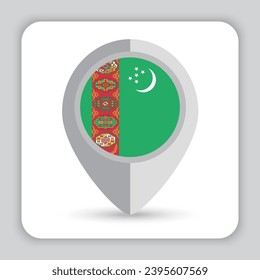 Turkmenistan Flag Pin Map Icon