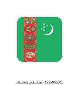 Turkmenistan flag. Turkmenistan square flag.