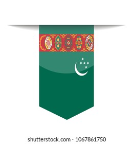 Turkmenistan Flag Vector Bookmark Icon - Illustration
