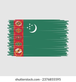 Turkmenistan Flag Vector Illustration Design