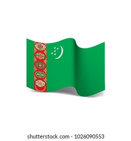 Turkmenistan flag, vector illustration on a white background