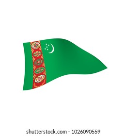 Turkmenistan flag, vector illustration on a white background