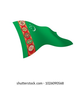 Turkmenistan flag, vector illustration on a white background