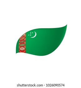 Turkmenistan flag, vector illustration on a white background