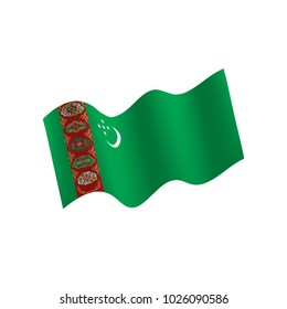 Turkmenistan flag, vector illustration on a white background