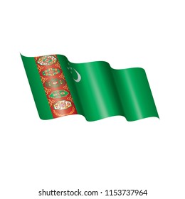 Turkmenistan flag, vector illustration on a white background