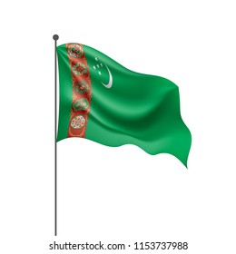 Turkmenistan flag, vector illustration on a white background