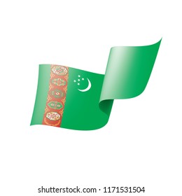 Turkmenistan flag, vector illustration on a white background
