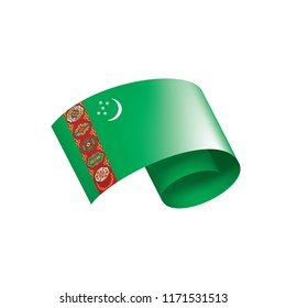 Turkmenistan flag, vector illustration on a white background