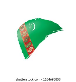 Turkmenistan flag, vector illustration on a white background.