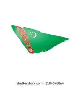 Turkmenistan flag, vector illustration on a white background.