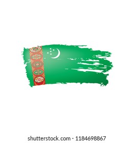 Turkmenistan flag, vector illustration on a white background.