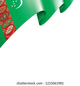 Turkmenistan flag, vector illustration on a white background