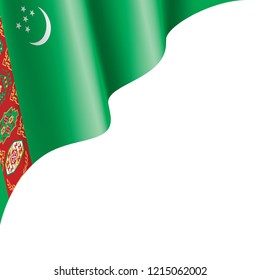 Turkmenistan flag, vector illustration on a white background