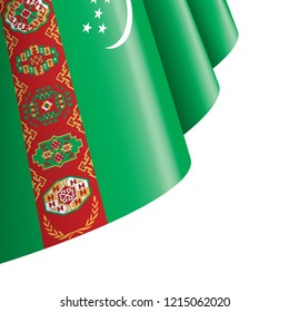 Turkmenistan flag, vector illustration on a white background