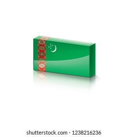 Turkmenistan flag, vector illustration on a white background