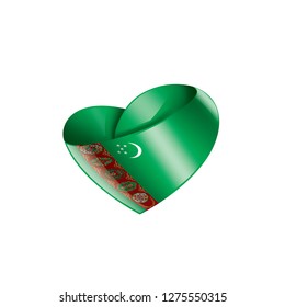 Turkmenistan flag, vector illustration on a white background