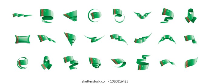 Turkmenistan flag, vector illustration on a white background