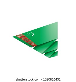 Turkmenistan flag, vector illustration on a white background