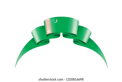Turkmenistan flag, vector illustration on a white background