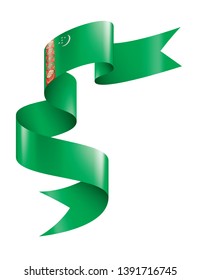 Turkmenistan flag, vector illustration on a white background