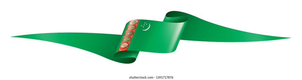 Turkmenistan flag, vector illustration on a white background