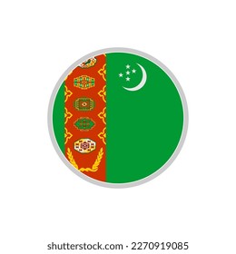 Turkmenistan flags icon set, Turkmenistan independence day icon set vector sign symbol
