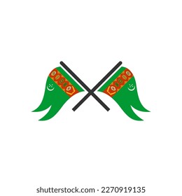 Turkmenistan flags icon set, Turkmenistan independence day icon set vector sign symbol