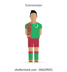 Turkmenistan football player. Soccer uniform. Vector illustration.