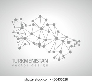 Turkmenistan grey contour vector map
