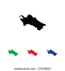 Turkmenistan Icon Illustration with Four Color Variations