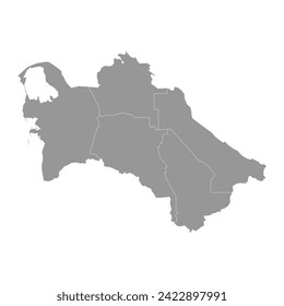 Turkmenistan Karte mit Verwaltungseinheiten. Vektorgrafik.