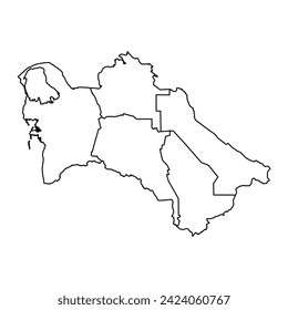 Turkmenistan map with administrative divisions. Vector illustration.