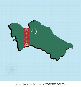  Turkmenistan map Design Vector illustration graphic