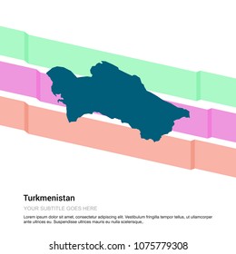 Turkmenistan map design with white background vector