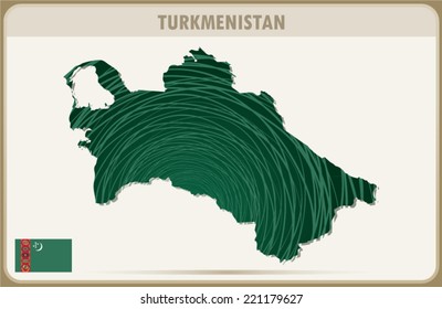 TURKMENISTAN map graphic design, Vector.