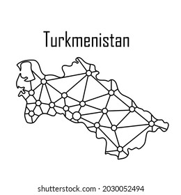 Turkmenistan map icon, vector illustration in black isolated on white background.