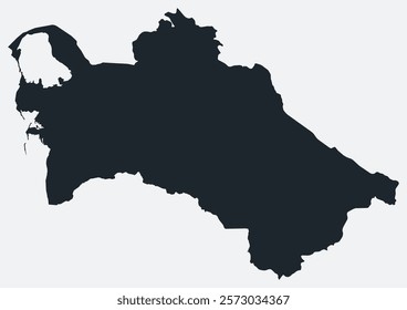 Turkmenistan map. Just a simple border map. Shape of the country. Flat blank Turkmenistan outline. Vector boundary illustration.