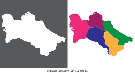 Turkmenistan map. Map of Turkmenistan in set