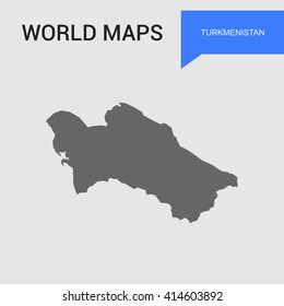 Turkmenistan Map vector. country border map.