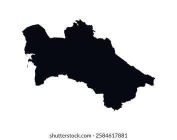 
Turkmenistan Map vector icon. Map of Turkmenistan Black Silhouette.