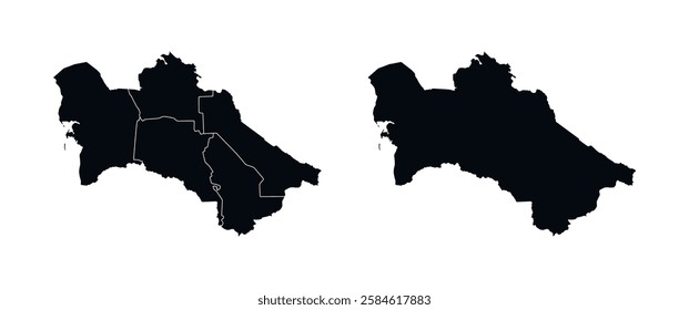 
Turkmenistan Map vector icon. Map of Turkmenistan Black Silhouette.