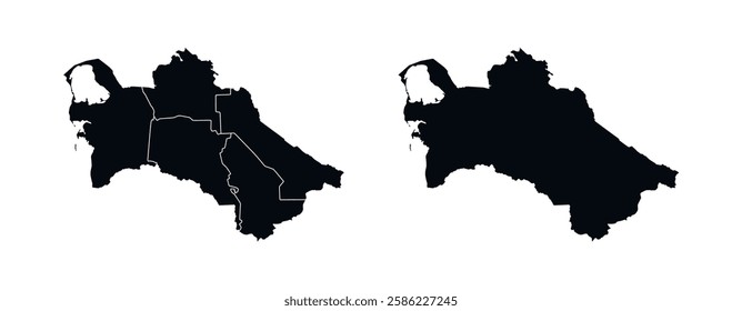 
Turkmenistan Map vector icon. Map of Turkmenistan Black Silhouette.
