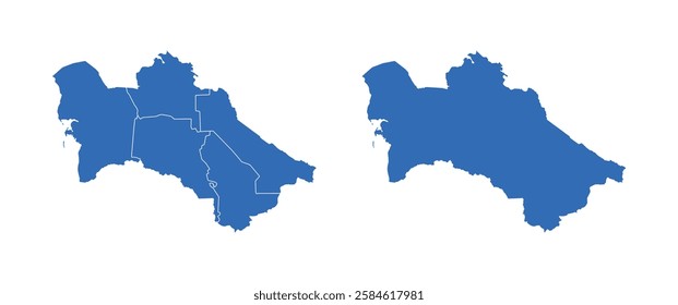 Turkmenistan Map vector icon. Minimalistic Colorful Map of Turkmenistan.