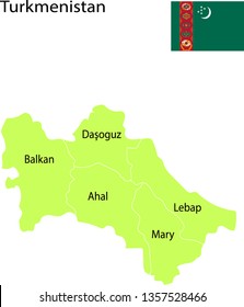 Turkmenistan map vector illustration
