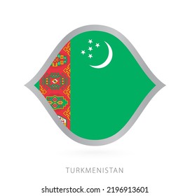 Turkmenistan national team flag in style for international basketball competitions. Vector sign.